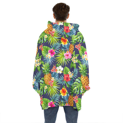 Aloha Hawaii Tropical Pattern Print Hoodie Blanket