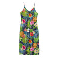 Aloha Hawaii Tropical Pattern Print Jersey Midi Cami Dress