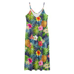 Aloha Hawaii Tropical Pattern Print Jersey Midi Cami Dress
