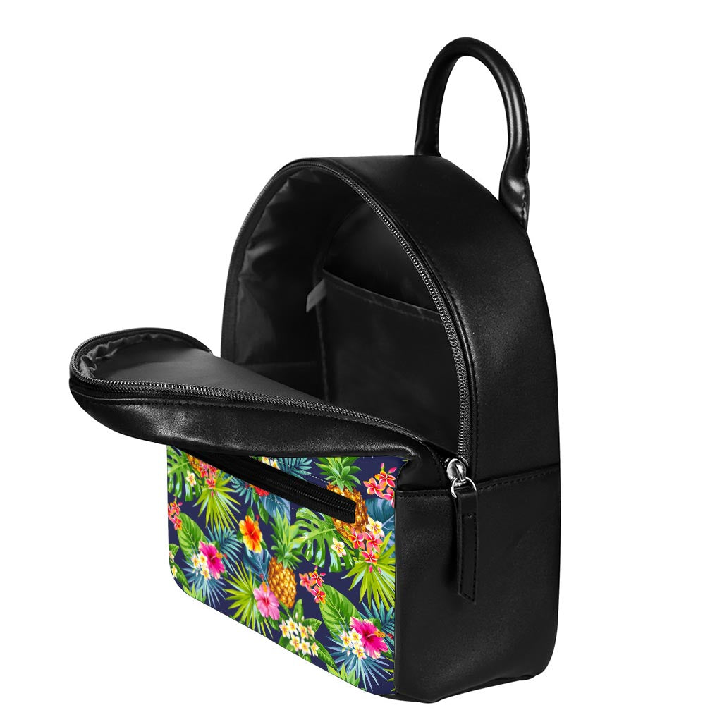 Aloha Hawaii Tropical Pattern Print Leather Backpack
