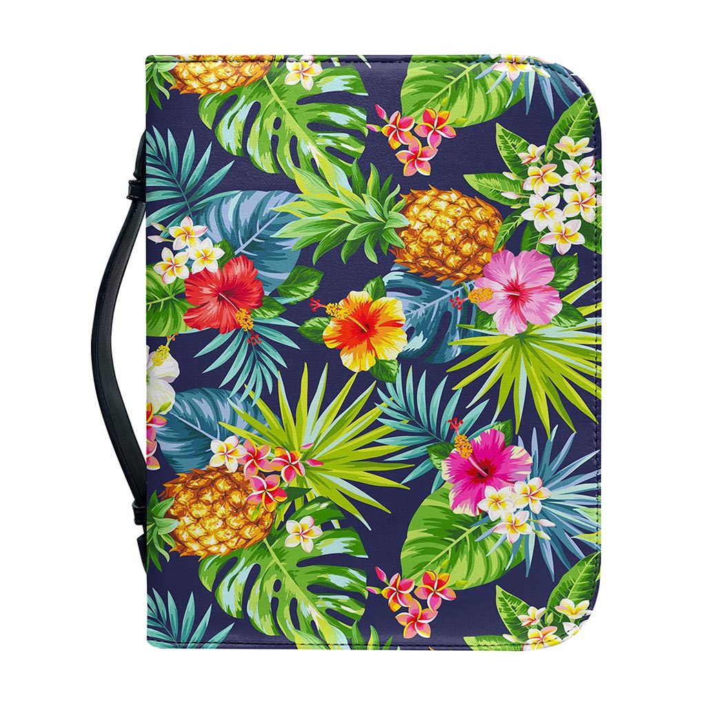 Aloha Hawaii Tropical Pattern Print Leather Bible Cover
