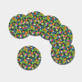 Aloha Hawaii Tropical Pattern Print Leather Coaster Set
