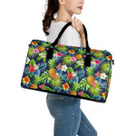 Aloha Hawaii Tropical Pattern Print Leather Duffle Bag