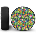 Aloha Hawaii Tropical Pattern Print Leather Spare Tire Cover