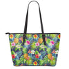 Aloha Hawaii Tropical Pattern Print Leather Tote Bag