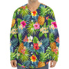 Aloha Hawaii Tropical Pattern Print Long Sleeve Baseball Jersey