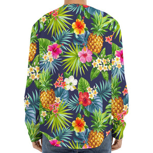 Aloha Hawaii Tropical Pattern Print Long Sleeve Baseball Jersey