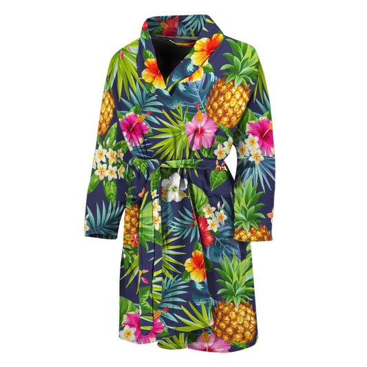 Aloha Hawaii Tropical Pattern Print Men's Bathrobe