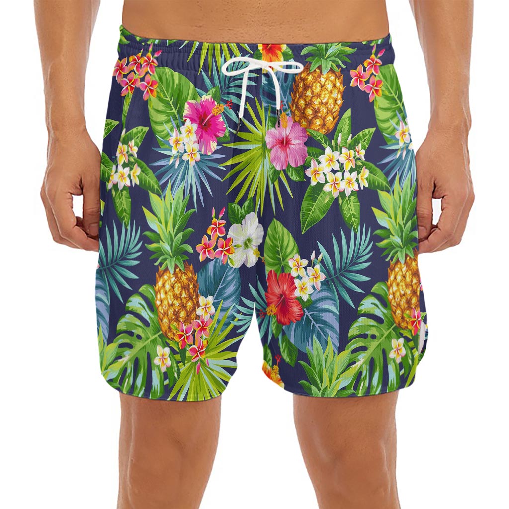 Aloha Hawaii Tropical Pattern Print Men's Split Running Shorts