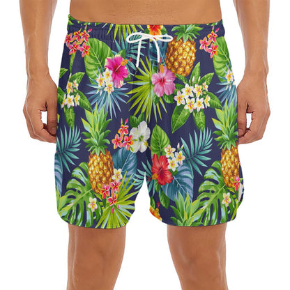 Aloha Hawaii Tropical Pattern Print Men's Split Running Shorts