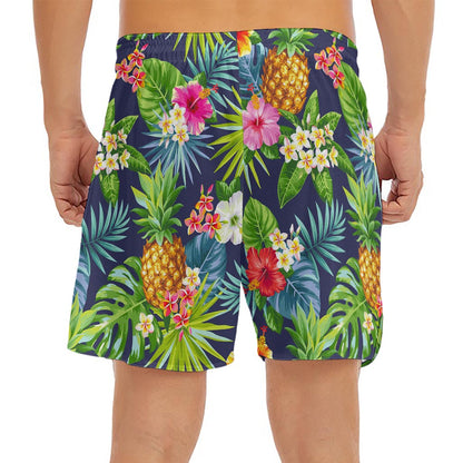 Aloha Hawaii Tropical Pattern Print Men's Split Running Shorts