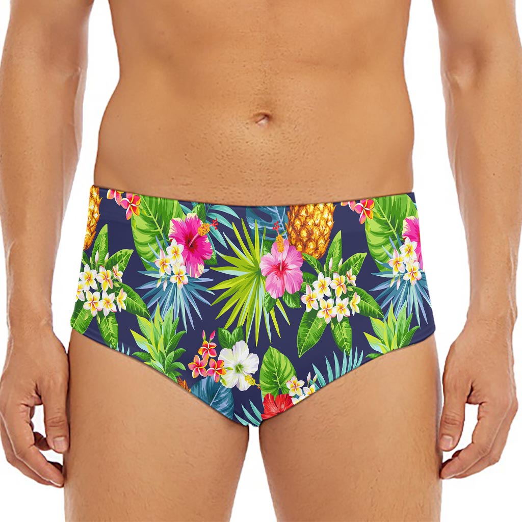 Aloha Hawaii Tropical Pattern Print Men's Triangle Swim Briefs