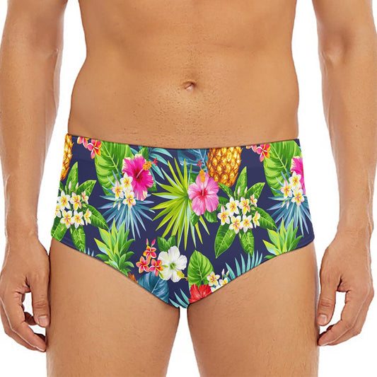 Aloha Hawaii Tropical Pattern Print Men's Triangle Swim Briefs