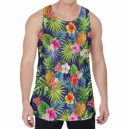 Aloha Hawaii Tropical Pattern Print Men's Velvet Tank Top