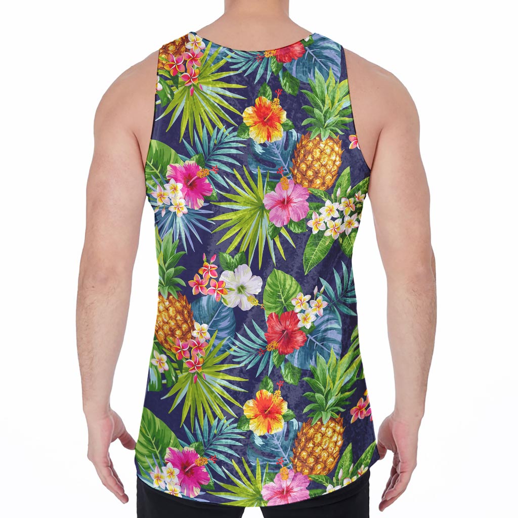 Aloha Hawaii Tropical Pattern Print Men's Velvet Tank Top