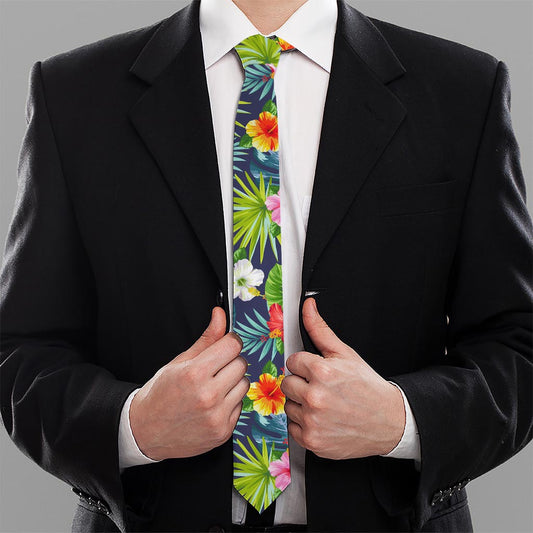 Aloha Hawaii Tropical Pattern Print Necktie
