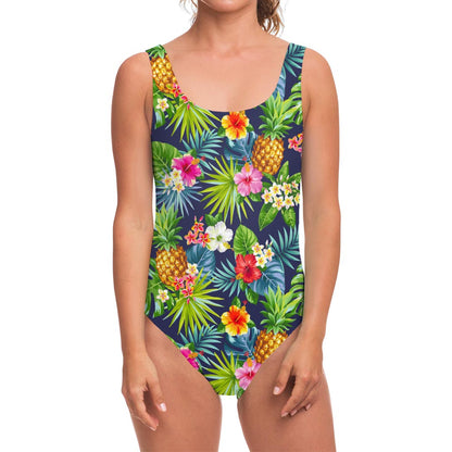 Aloha Hawaii Tropical Pattern Print One Piece Swimsuit