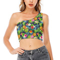 Aloha Hawaii Tropical Pattern Print One Shoulder Crop Top