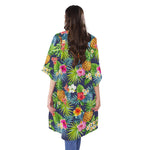 Aloha Hawaii Tropical Pattern Print Open Front Beach Cover Up