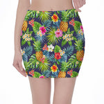 Aloha Hawaii Tropical Pattern Print Pencil Mini Skirt