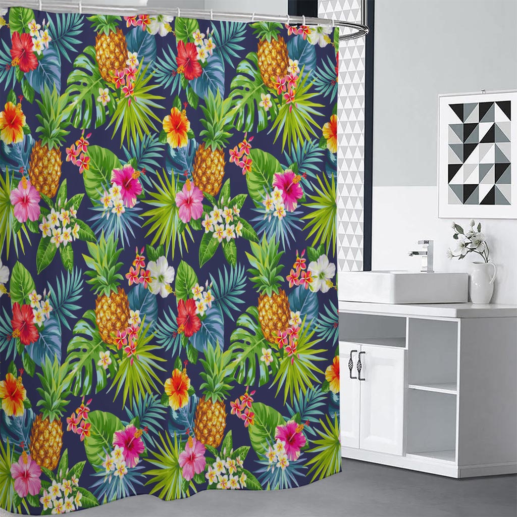 Aloha Hawaii Tropical Pattern Print Premium Shower Curtain