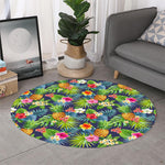 Aloha Hawaii Tropical Pattern Print Round Rug