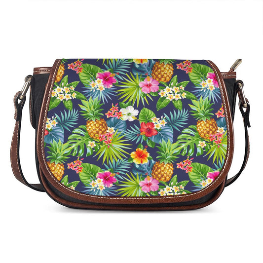 Aloha Hawaii Tropical Pattern Print Saddle Bag