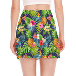 Aloha Hawaii Tropical Pattern Print Side Slit Mini Skirt