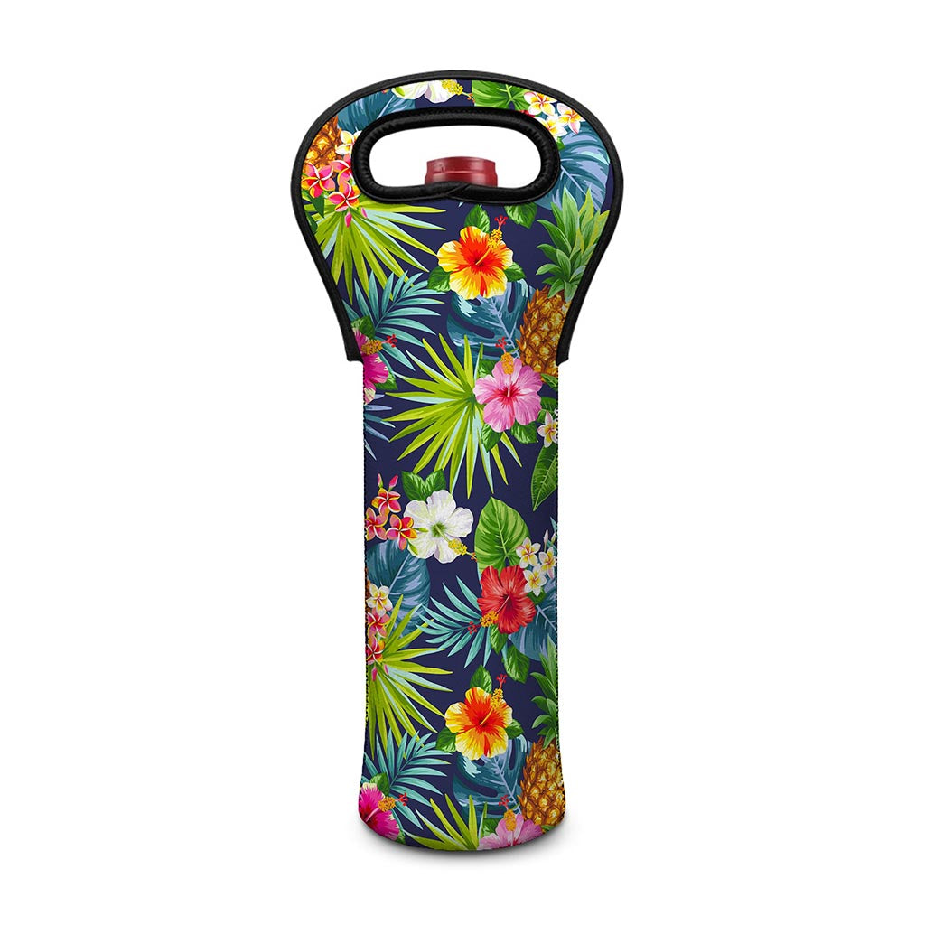 Aloha Hawaii Tropical Pattern Print Single Neoprene Wine Tote