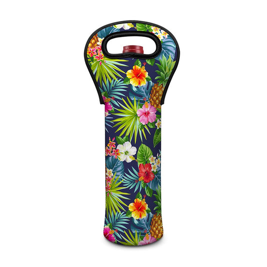 Aloha Hawaii Tropical Pattern Print Single Neoprene Wine Tote