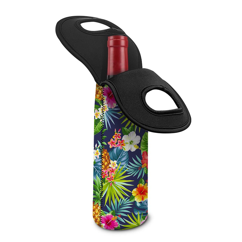 Aloha Hawaii Tropical Pattern Print Single Neoprene Wine Tote