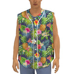 Aloha Hawaii Tropical Pattern Print Sleeveless Baseball Jersey