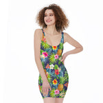 Aloha Hawaii Tropical Pattern Print Sleeveless Bodycon Dress