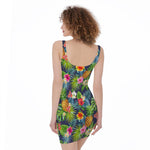 Aloha Hawaii Tropical Pattern Print Sleeveless Bodycon Dress