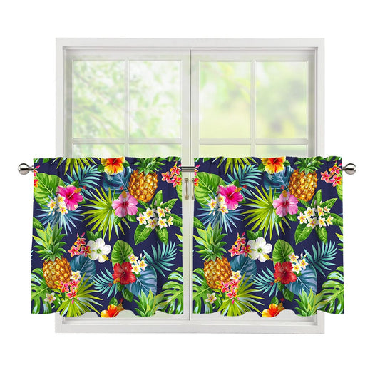 Aloha Hawaii Tropical Pattern Print Tier Curtains