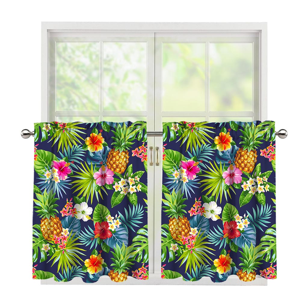 Aloha Hawaii Tropical Pattern Print Tier Curtains