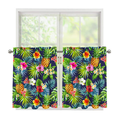 Aloha Hawaii Tropical Pattern Print Tier Curtains