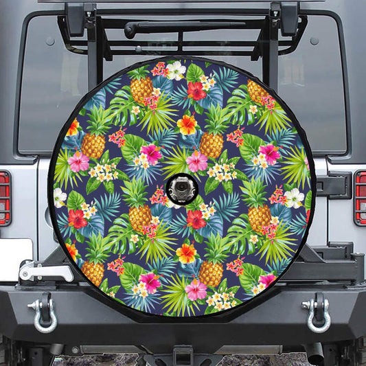 Aloha Hawaii Tropical Pattern Print Tire Cover With Camera Hole