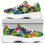 Aloha Hawaii Tropical Pattern Print White Chunky Shoes