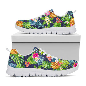 Aloha Hawaii Tropical Pattern Print White Running Shoes