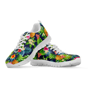 Aloha Hawaii Tropical Pattern Print White Running Shoes