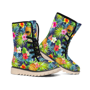 Aloha Hawaii Tropical Pattern Print Winter Boots