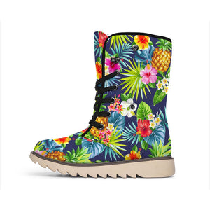 Aloha Hawaii Tropical Pattern Print Winter Boots