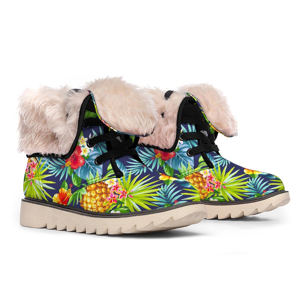 Aloha Hawaii Tropical Pattern Print Winter Boots