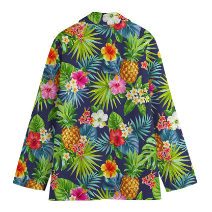 Aloha Hawaii Tropical Pattern Print Women's Cotton Blazer