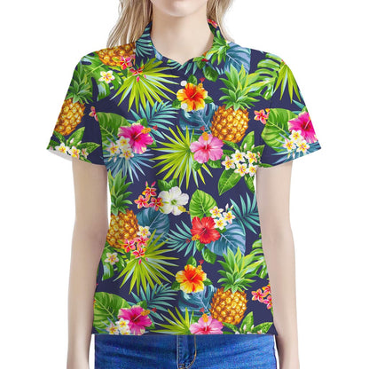 Aloha Hawaii Tropical Pattern Print Women's Polo Shirt
