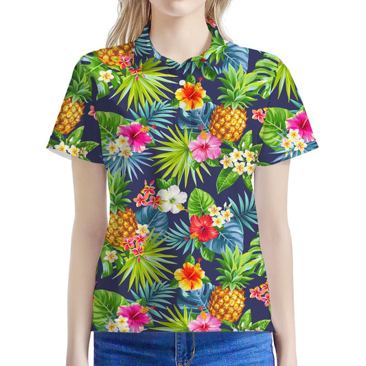 Aloha Hawaii Tropical Pattern Print Women's Polo Shirt