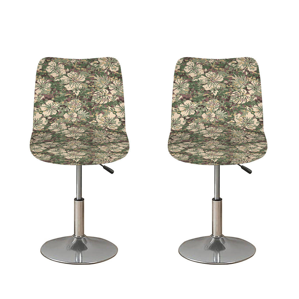 Aloha Hawaiian Camo Flower Pattern Print Bar Stool Covers