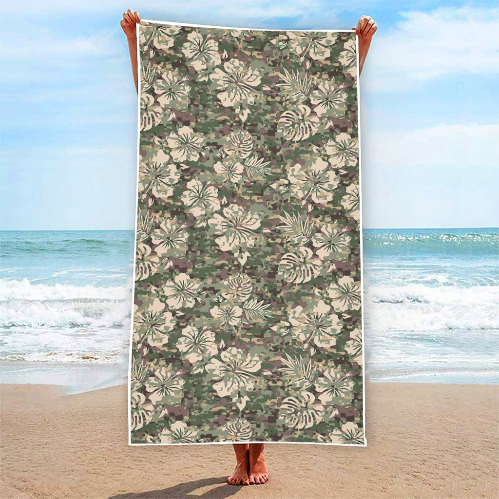 Aloha Hawaiian Camo Flower Pattern Print Beach Towel