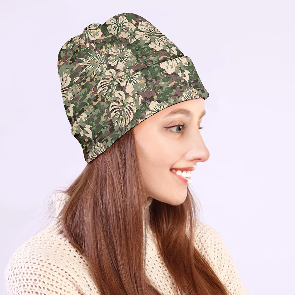 Aloha Hawaiian Camo Flower Pattern Print Beanie